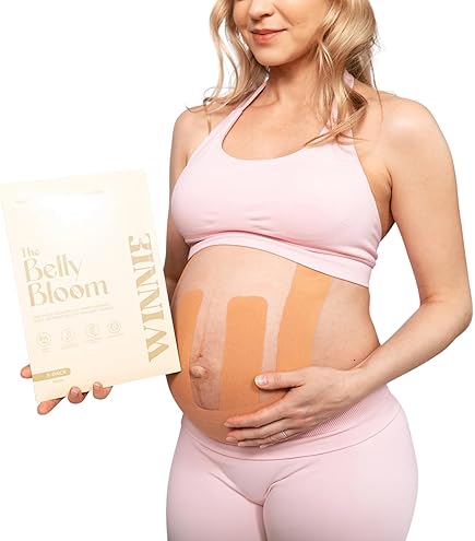 Amazon.com: Belly Bloom Kinesiology Tape for Pregnancy (Beige